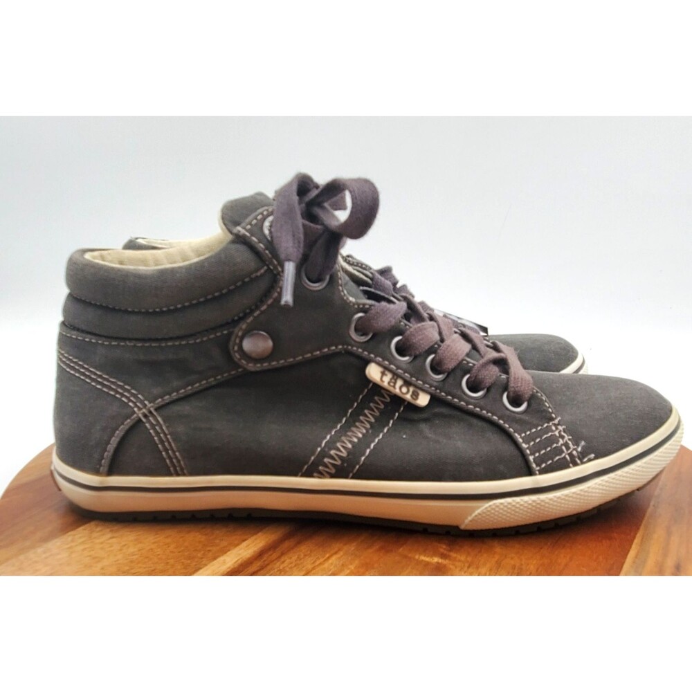 Taos Top Star Hi Top Sneakers Women's 6 Blk/Gray Graphite Distressed 13668 Shoes